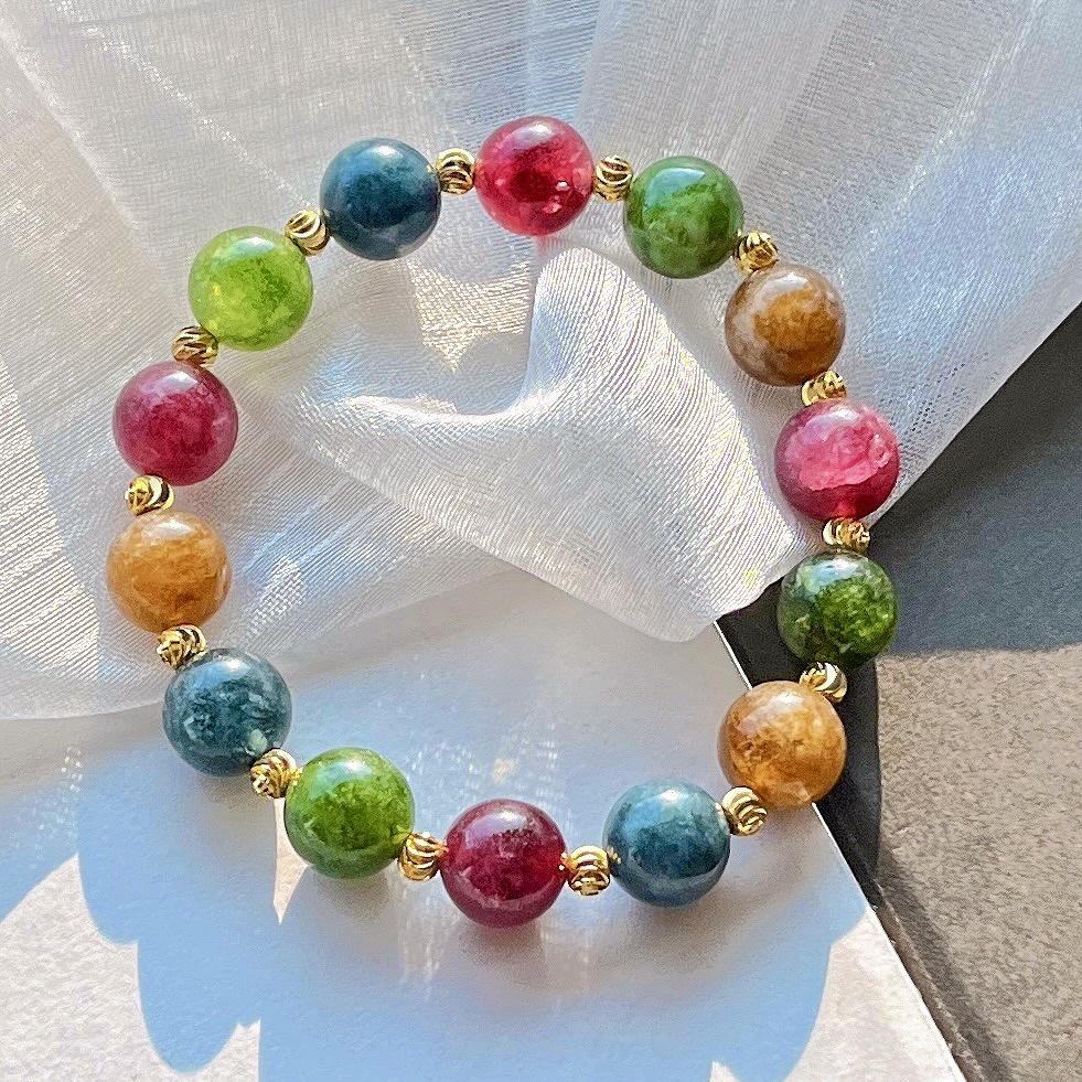 

Ветер 10 мм Осенне-зимний Турмалиновый Цвет Кварц Камень Дизайнерский Браслет