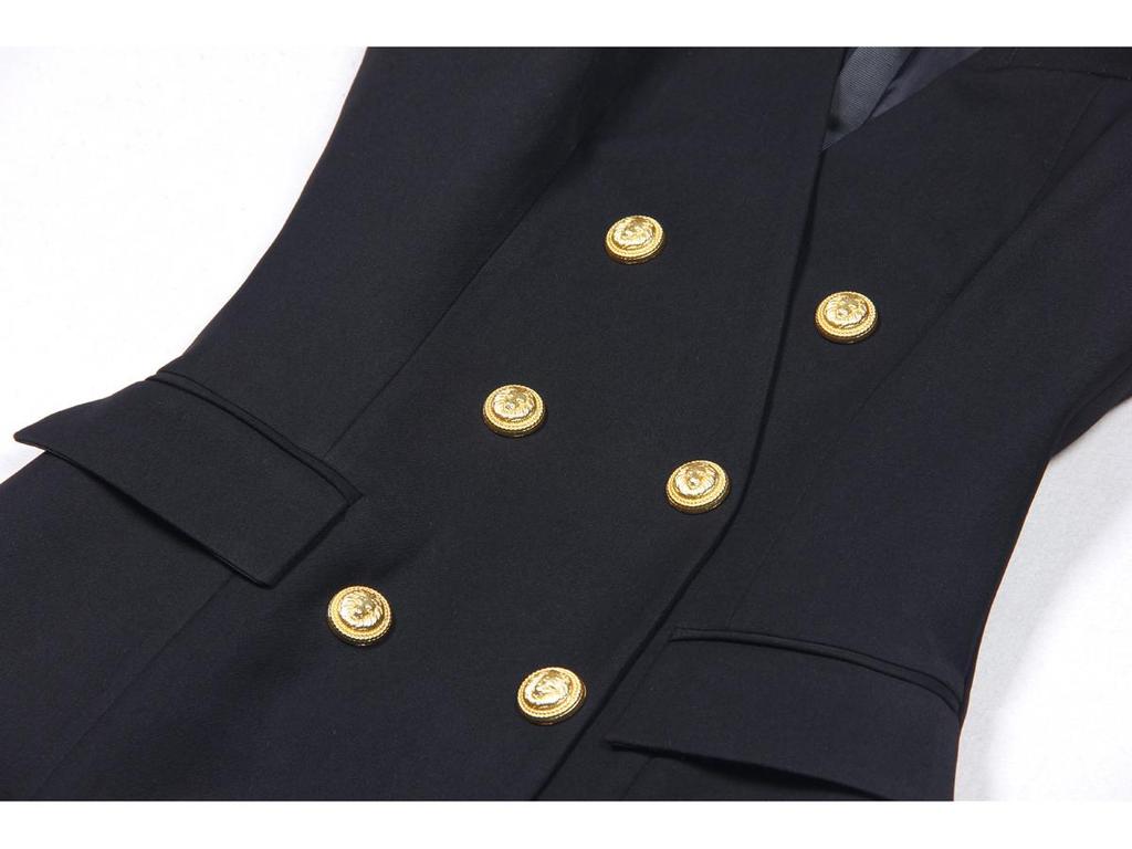 Verfügbar Sommer 2025: Elegantes tailliertes ärmelloses Damen-Anzugkleid