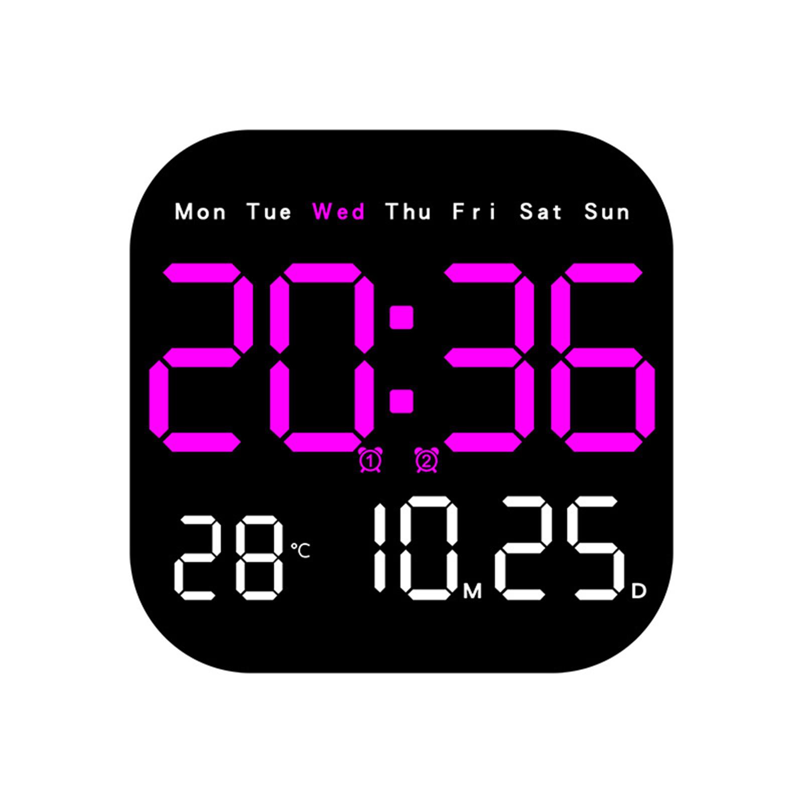 Wall Clock, Digital Wall Clock with Remote, 10.55 Large Display, Auto Dimmable, 10 Levels Adjustable Brightness, 12/24h