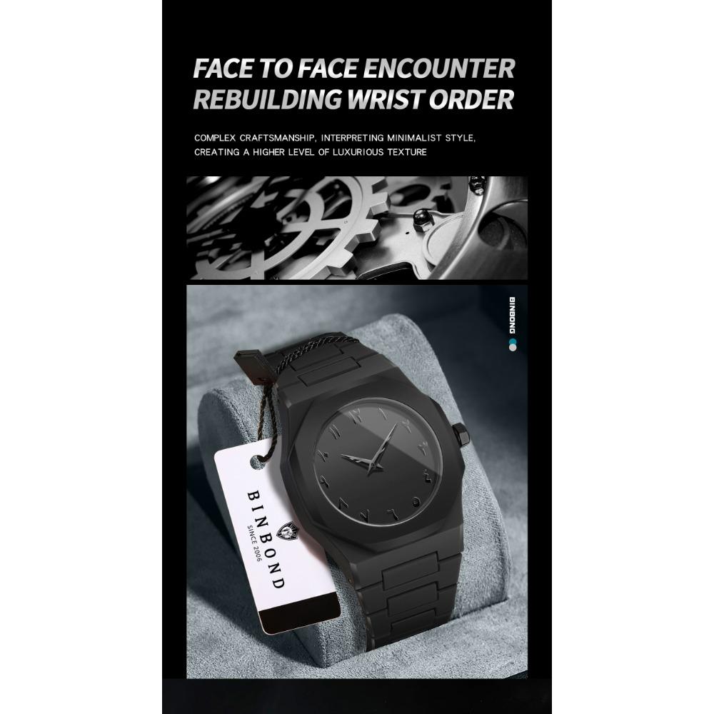 BINBOND Men's Luxury Quartz Wristwatch Waterproof Sport Fashion Casual Business Watch For Men Top Brand Men's Watches