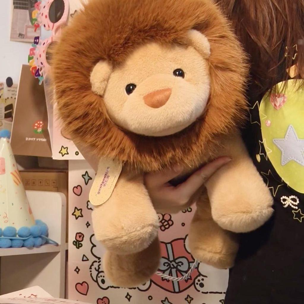Fluffy Lion Plush Toy for Kids - Zoo Sitting Lion Doll Children's Birthday Gift