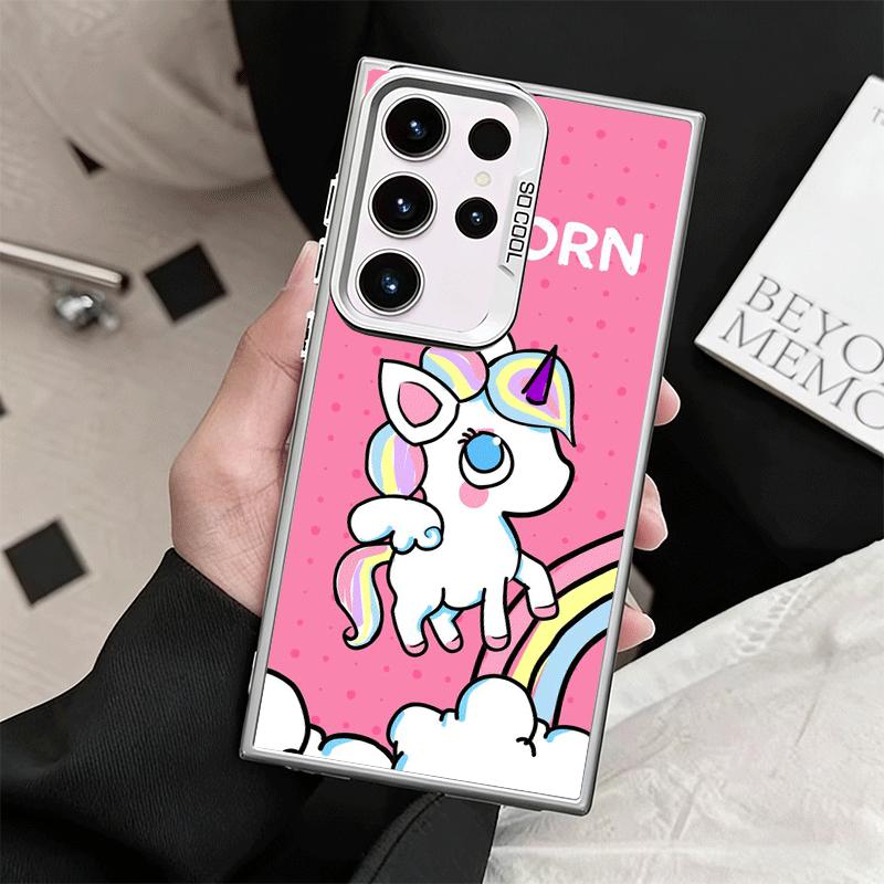 Pink Unicorn Rainbow Shockproof Phone Case for Samsung Galaxy S26 Edge S25 Ultra S24 FE S23 Plus S21 Cover Anti Fall Fundas