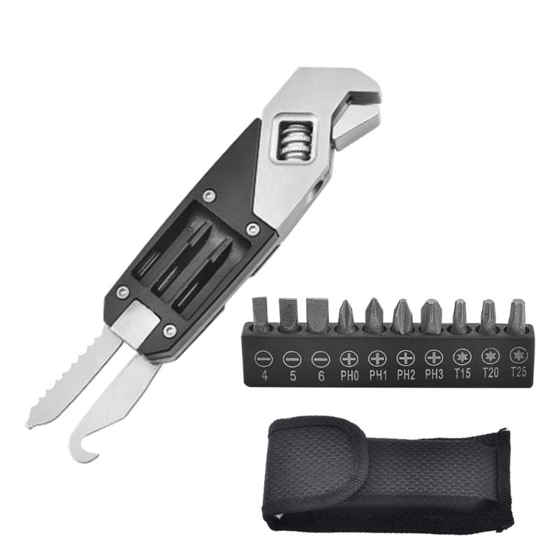 Adjustable Wrench Portable Hex Creative Folding Design Handle Spanners Tools for Outdoors