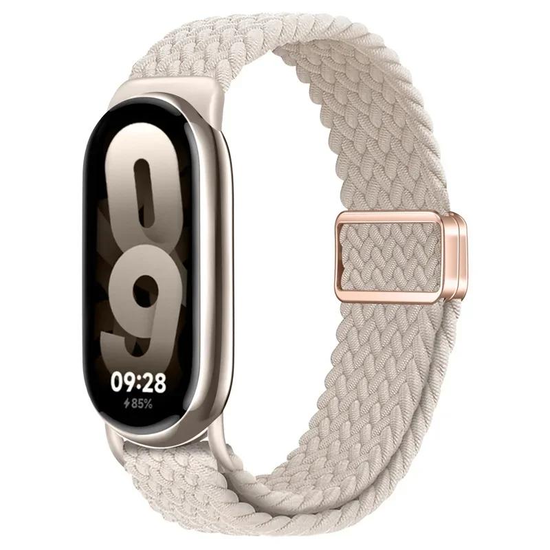 Loop Nylon Strap for Xiaomi Band 10 9 8 Adjustable Magnetic Buckle Bracelet Weave Band for Mi Band 10 9 8 NFC Sport Accessories
