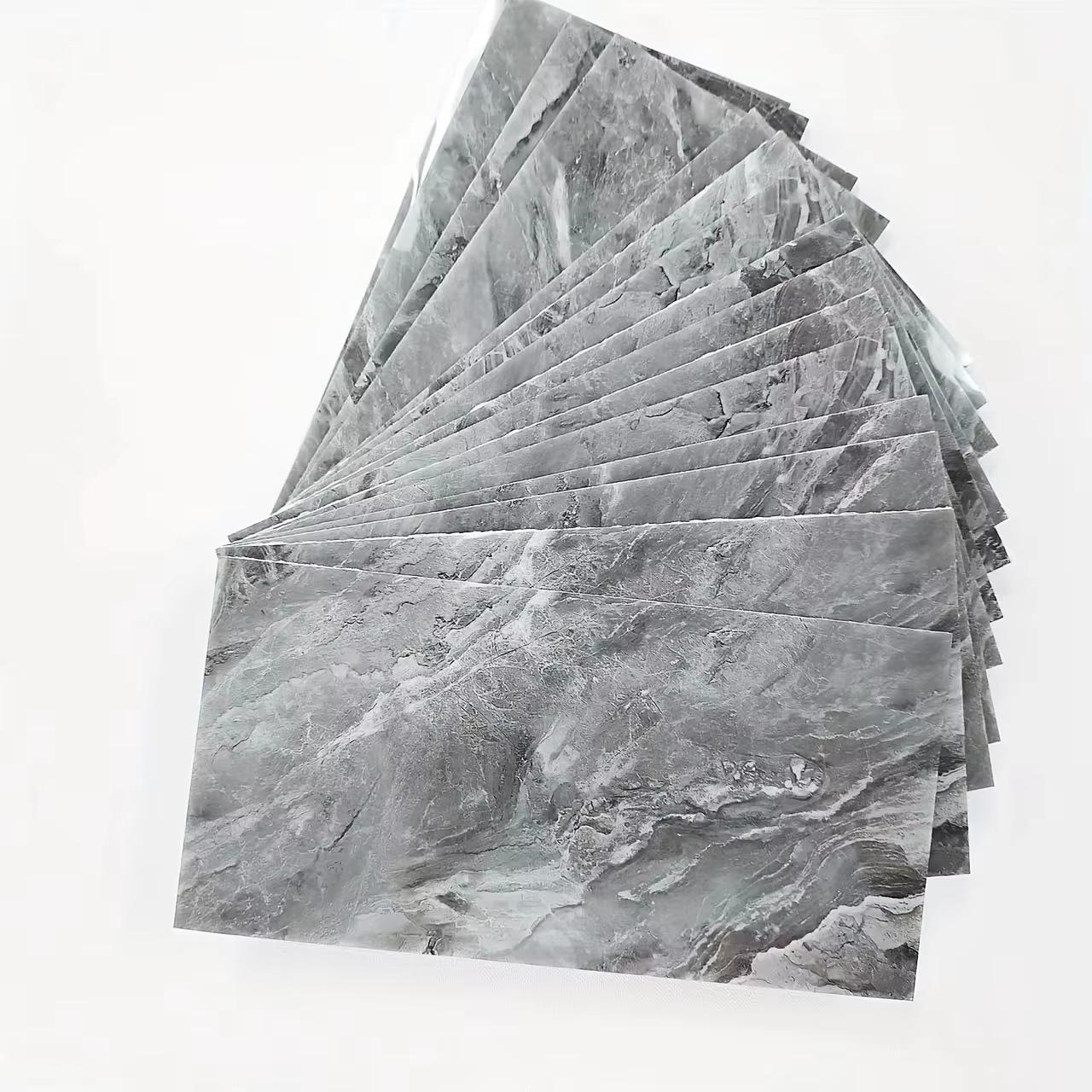 

16PCS Thickened Ceramic Tile Stickers Waterproof Self-Adhesive Kitchen Bathroom Marble Home Decoration Crystal Wall Stickers 16pcs