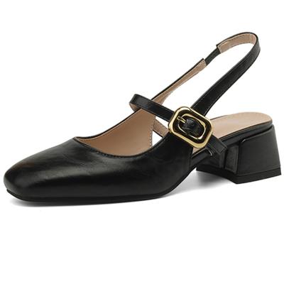 Elegantes Sandalias de Mujer Gladiador Zapatos de Verano 2024 Tacones Bajos Punta Cerrada Negro Blanco Calzado Zapatos de Fiesta Niñas Cómodos