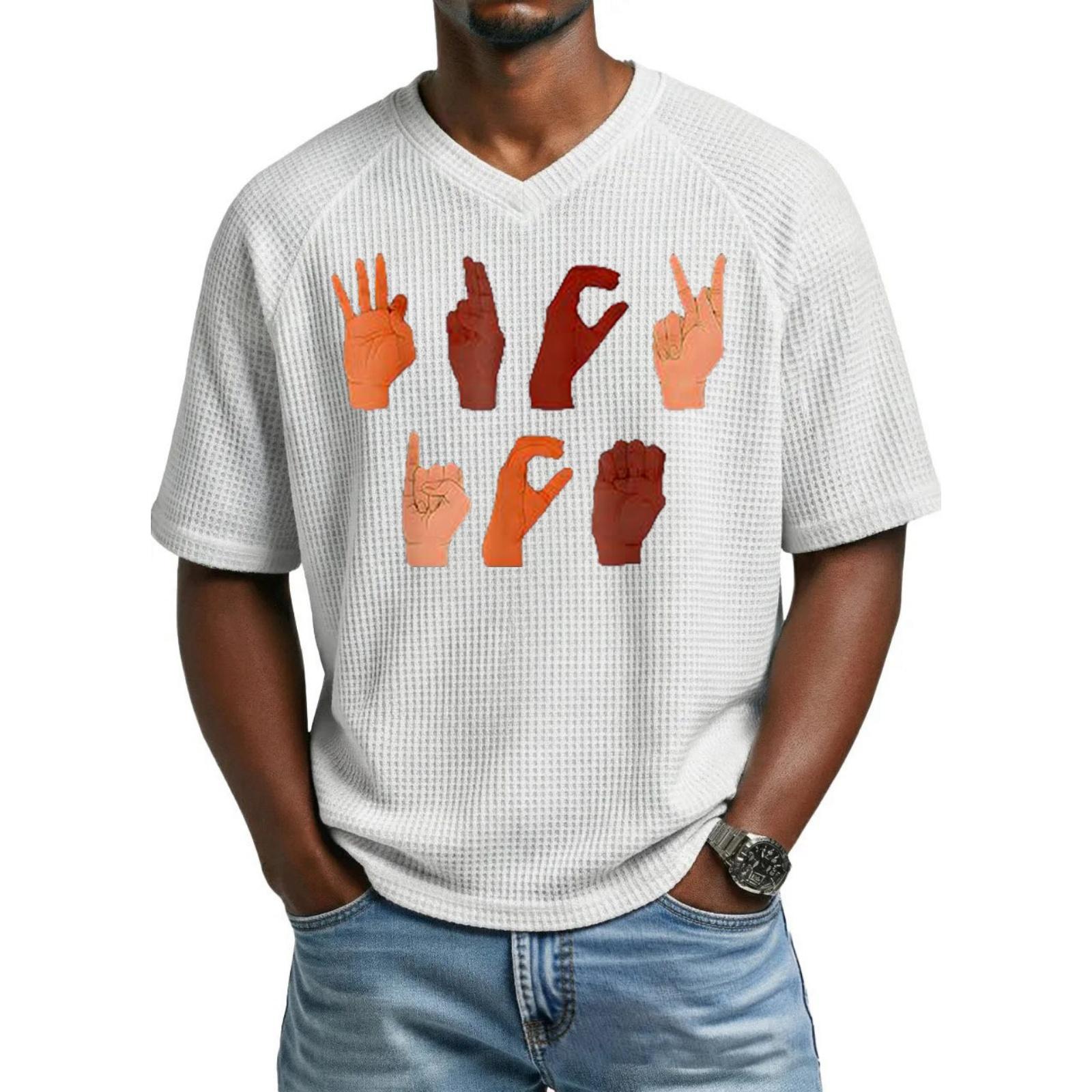 Мужская свободная повседневная футболка с коротким рукавом и принтом из букв XL белый