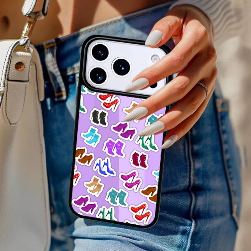 Fashion High heels Girl Flower Phone Case For iPhone 17 Air 14 15 13 12 Max Cover For Apple 14 15 16 16e 11 Pro Max Plus Coque