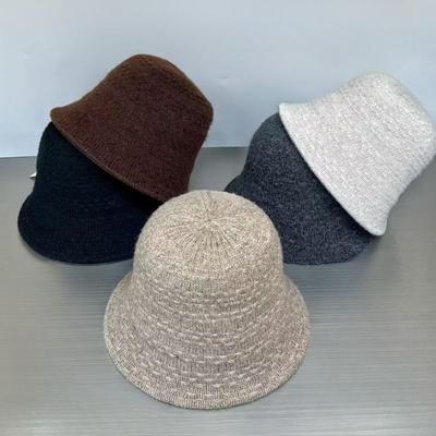 Wool Fisherman Hat for Women In Autumn and Winter High End Face Showing Small Solid Color Bucket Hat  Fashionable and Versatile Warm Basin Hat