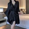 Sexunderkläder uniform satinjacka pyjamas pyjamas hem nattlinne sexig kunglig syster bekväm sjal temperament