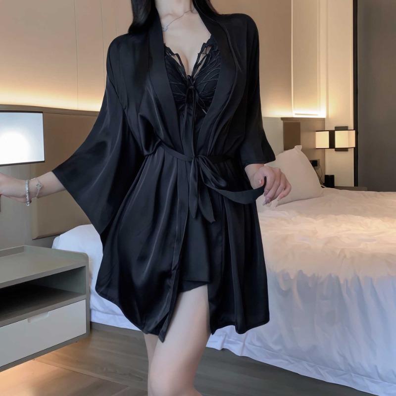 Sex Unterwäsche Uniform Satinjacke Pyjama Pyjama Haus Nachthemd sexy königliche Schwester bequem Schal Temperament