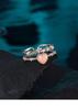 Korean Double Layer Heart Zirconia Open Ring – Stylish Luxury Index Finger Accessory