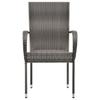 VidaXL Chaises empilables d'extérieur 6 pcs Gris Résine tressée