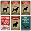 Retro Warning Property Patrolled by Dachshund Security Sign 8x12 Inch Iron Beware of Dog Sign