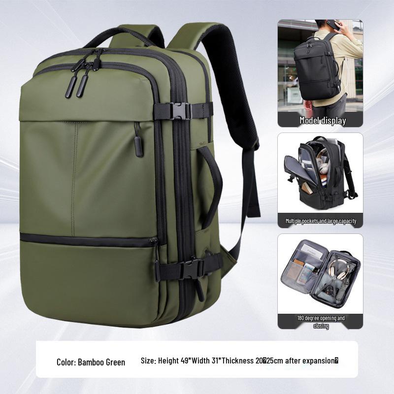 Expandable Fashion Backpack: High-Capacity Cross-Border Unisex Design for Business, Travel, and School