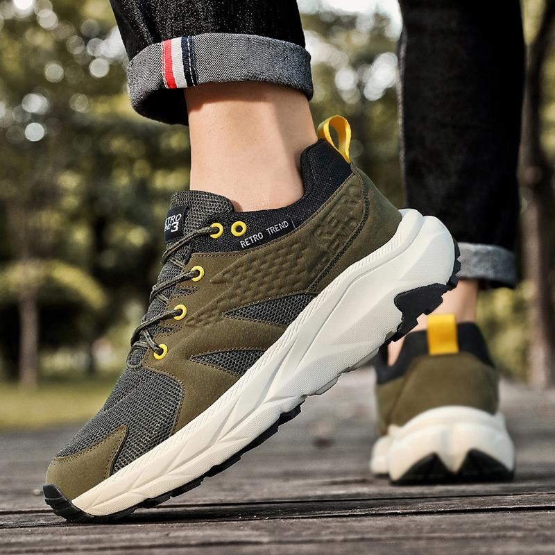Men's Shoes New Casual Sports Shoes Students Breathable Non-slip Running Shoes Cushioned Thick Sole Increase Daddy Shoes