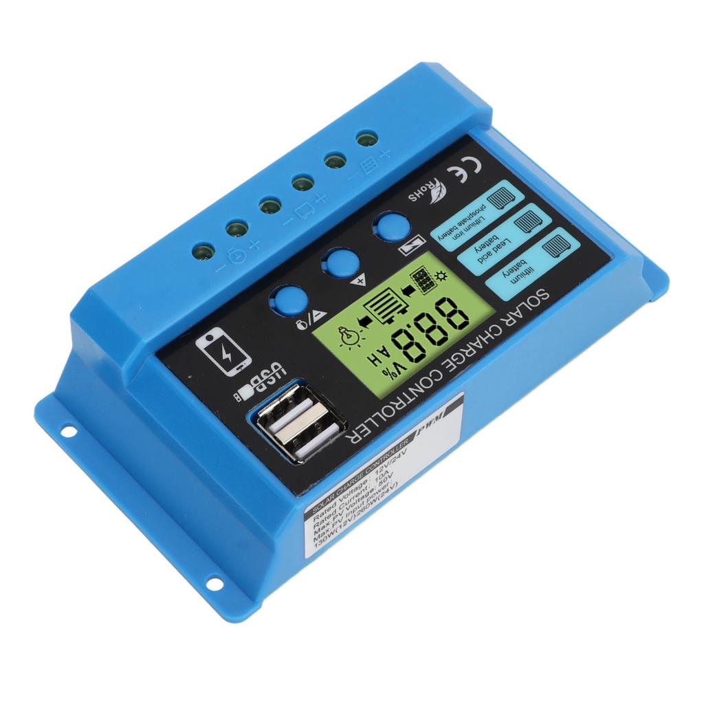 Solar Charge Controller 12V 24V Battery Solar Panel Charging Regulator for Home RV 30A