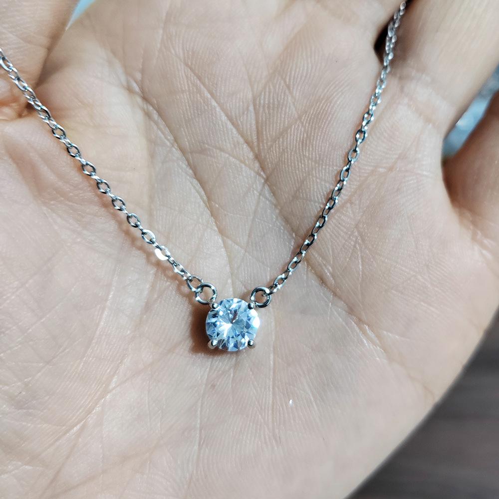 Elegant 18K Gold 1.5 Carat Zirconia Necklace, Dainty 7.3mm CZ Choker