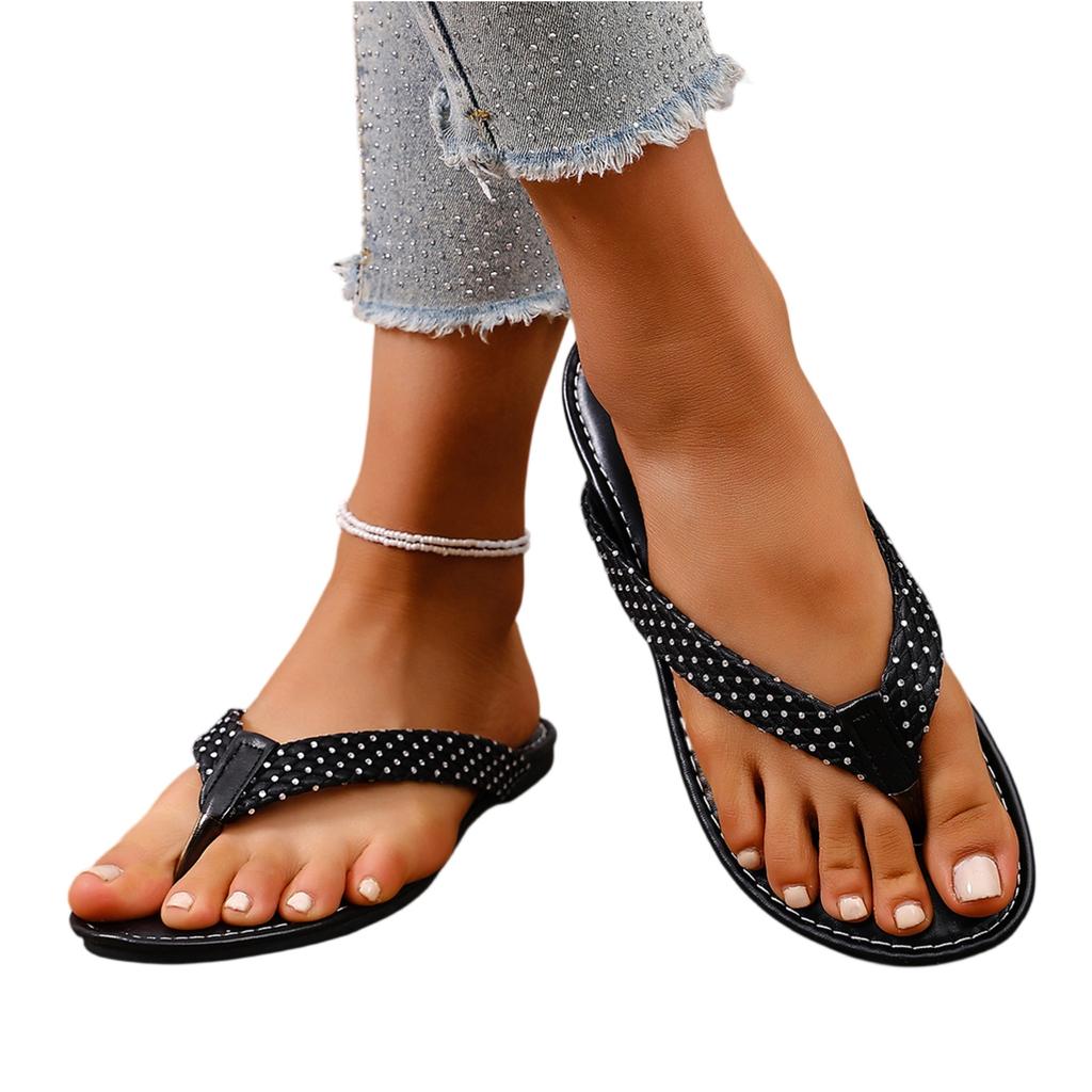 Summer women's dot toe flat flip flops
