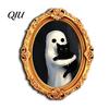 3D Refrigerator Magnet 1/6Pcs Halloween Retro Frame Magnet, Wooden Fridge Holiday Party Supplies Decoration, Memo Note Holder for Kitchen Decorations