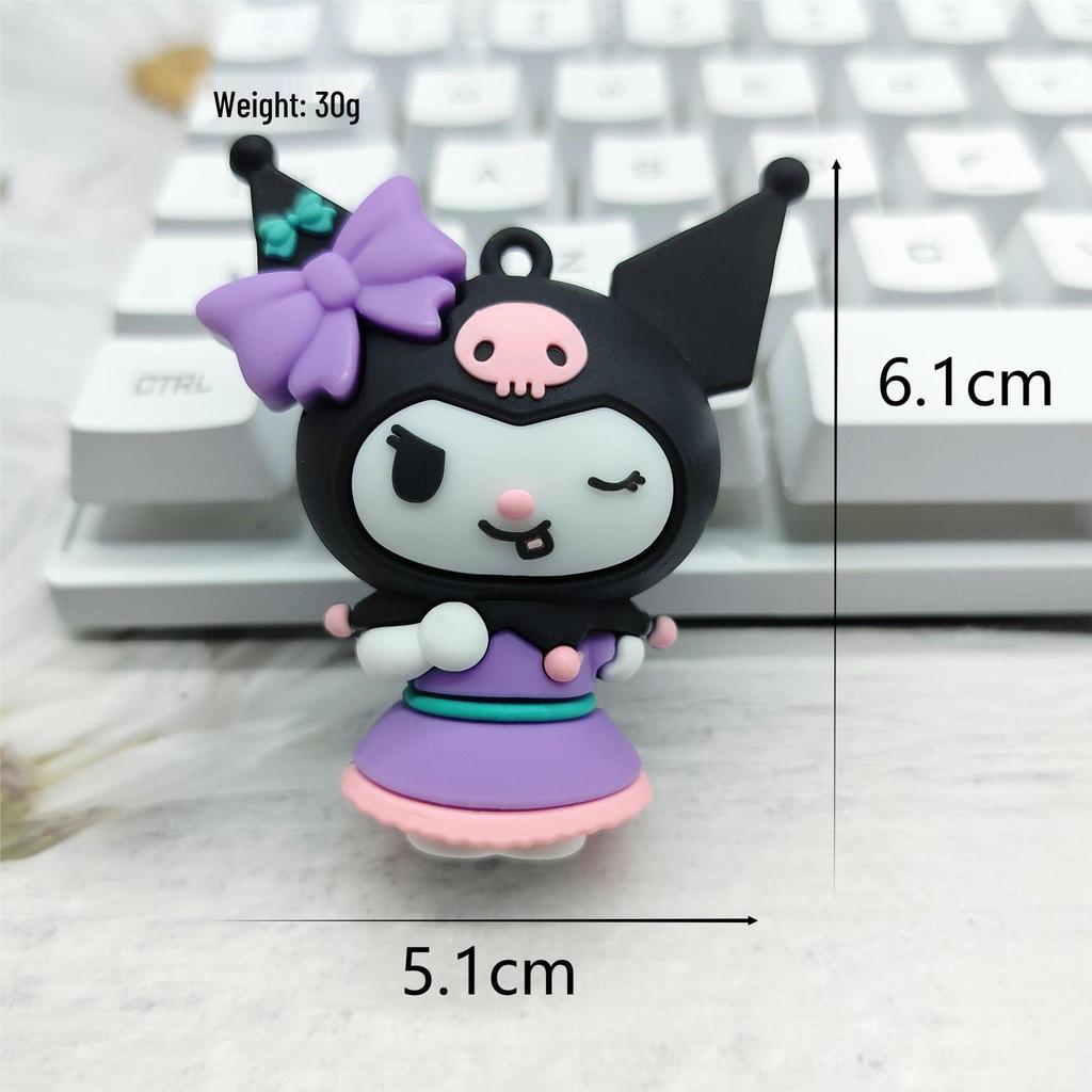 Cartoon KT Cat Keychain: Soft PVC Rubber Sanrio Bag Pendant DIY Accessory