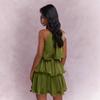 Women's Fashionable Casual Neck Sleeveless Ruffle Dress