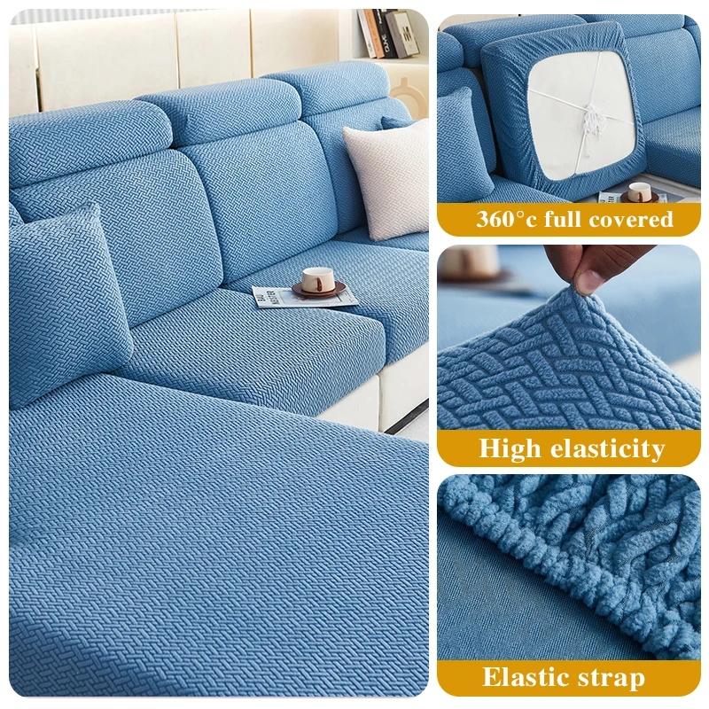 Jacquard Sofa Sitzkissenbezug Stretch Sofabezüge für Wohnzimmer Anti-Katzenkratzer Passend für Stuhl L-Form Ecksofa