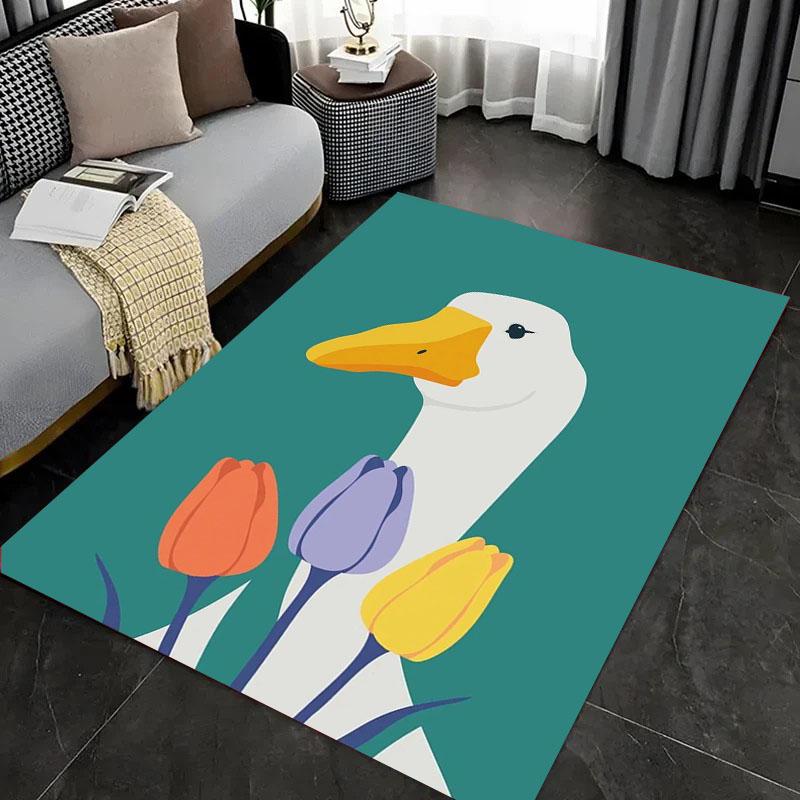 Pathetic Humor Duck HD Large Area Carpets for Home Living Room Children's Bedroom Sofa Doormat Kitchen Floor Rugs Anti-slipDecor