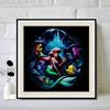 DIY Diamond Painting Round Diamond Mermaids and Small Yellow Croakers Full Diamond Mosaic Home Decoration Painting Cross Stitch Kit