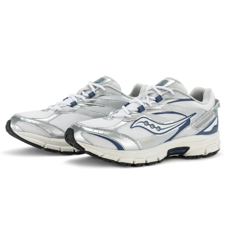 SAUCONY Cohesion 2K Cushioning Anti-Slip Wear-Resistant Breathability Low-Top Casual Running Shoes Unisex White Silver Saucony S79019-2