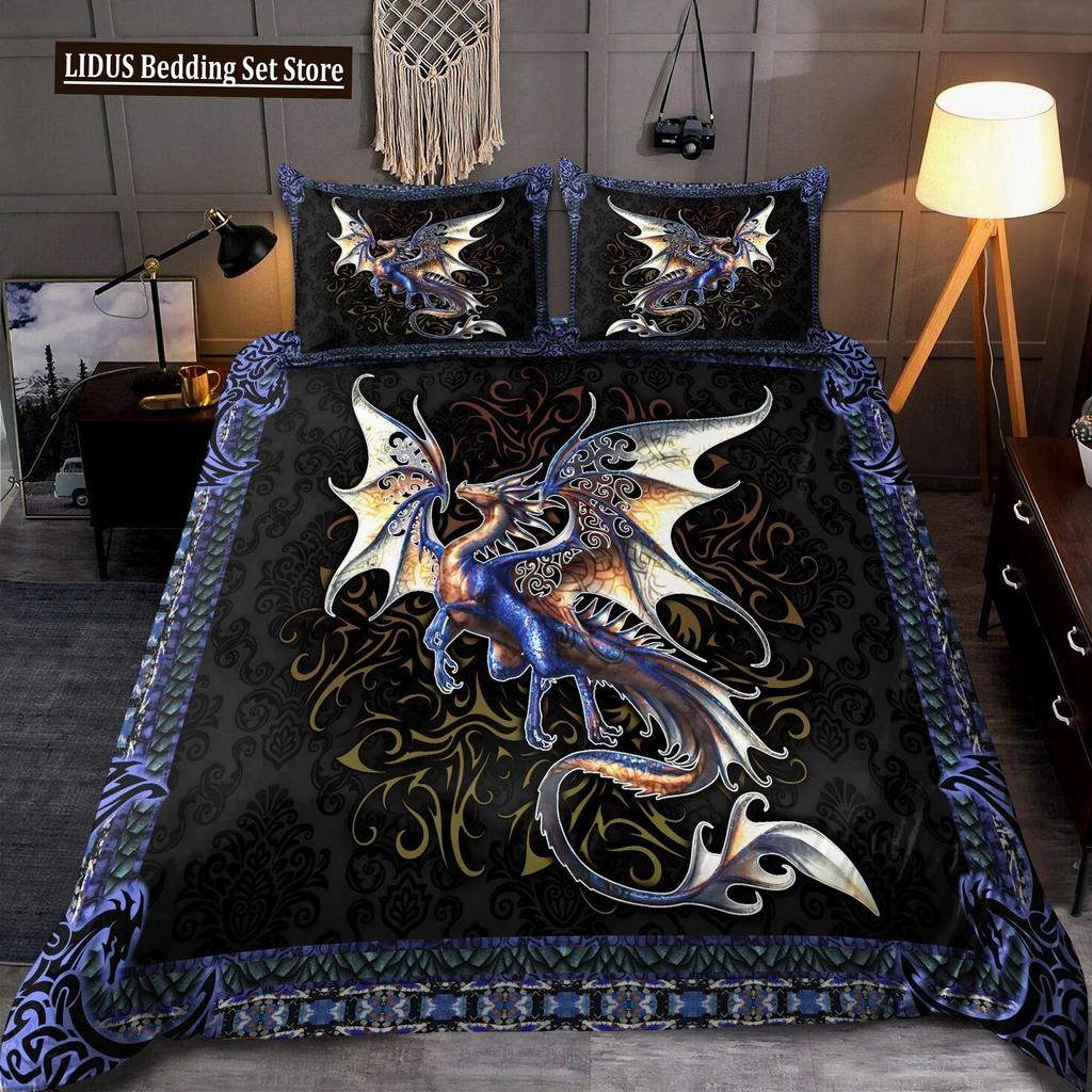 Comforter Dragon And Phoenix Full Queen Size Fantasy World Monster Gothic Bedding Sets Bohemian Mandala Comforter
