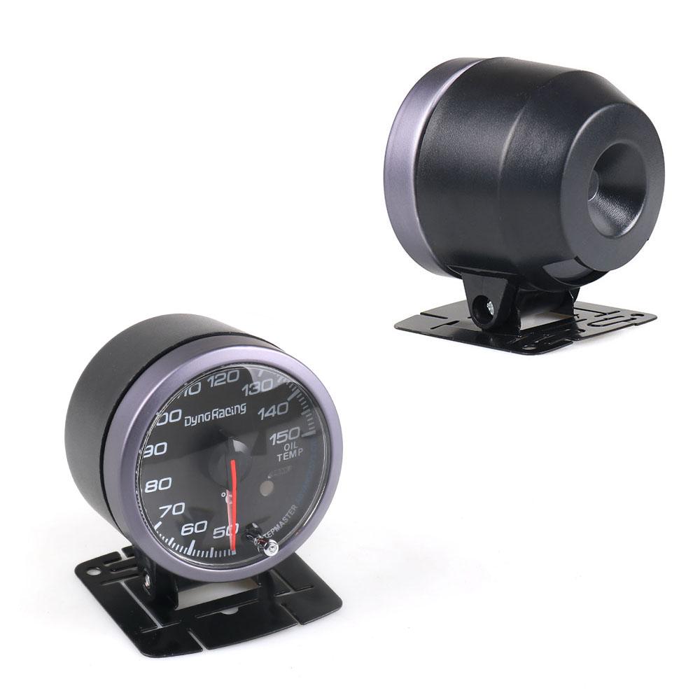 Dynoracing 60MM Black Face Oil Temp Gauge 50-150C White/Amber Light Peak Function Oil Temperature Gauge Car Meter with Sensor