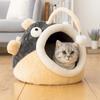 Warm Semi Enclosed Cat House Cartoon Cat House Tent Cute Lantern Fish Cat Bed Four Seasons