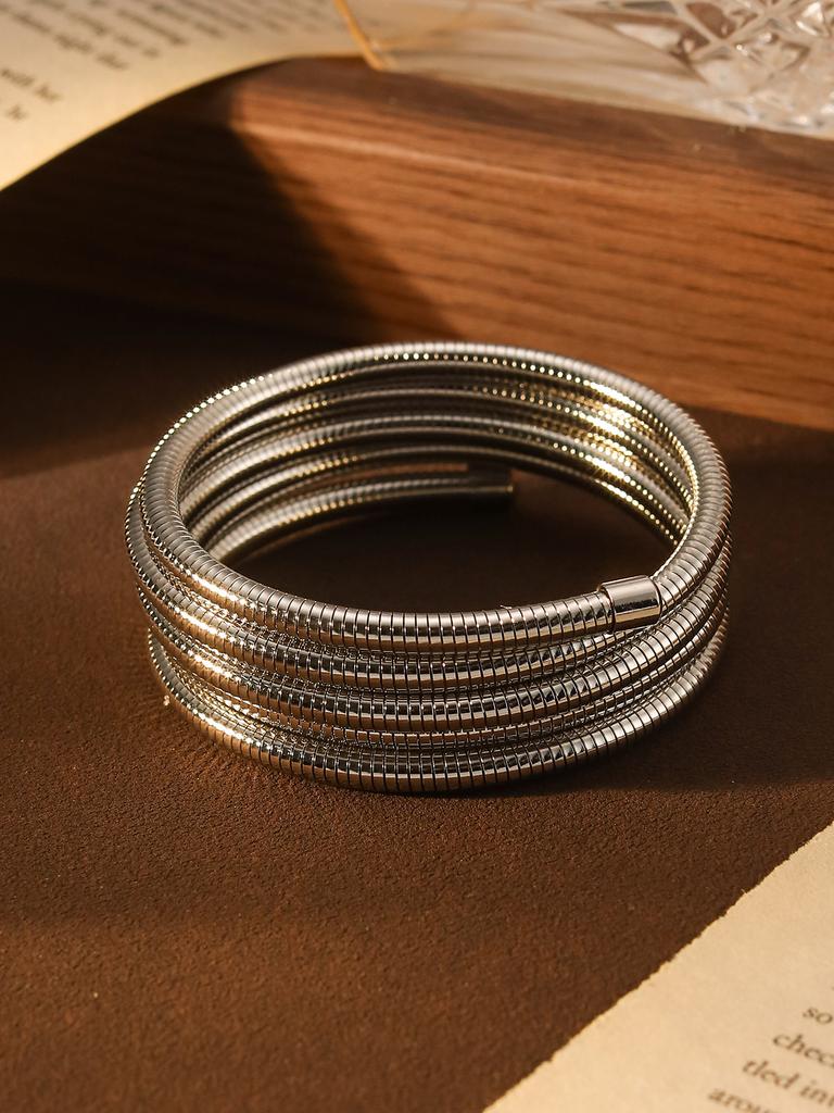 Spring Bracelet Creative Vacuum Furnace Electroplating Jewelry Multi-Layer Winding Elastic Ring Plain Ring Bracelet