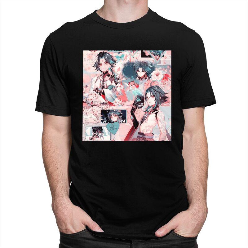 Custom Fashion Xiao Genshin Impact T Shirts Men ShortSleeve Anime Game Tshirts Casual Tee Tops Slim Fit Tshirts Gift