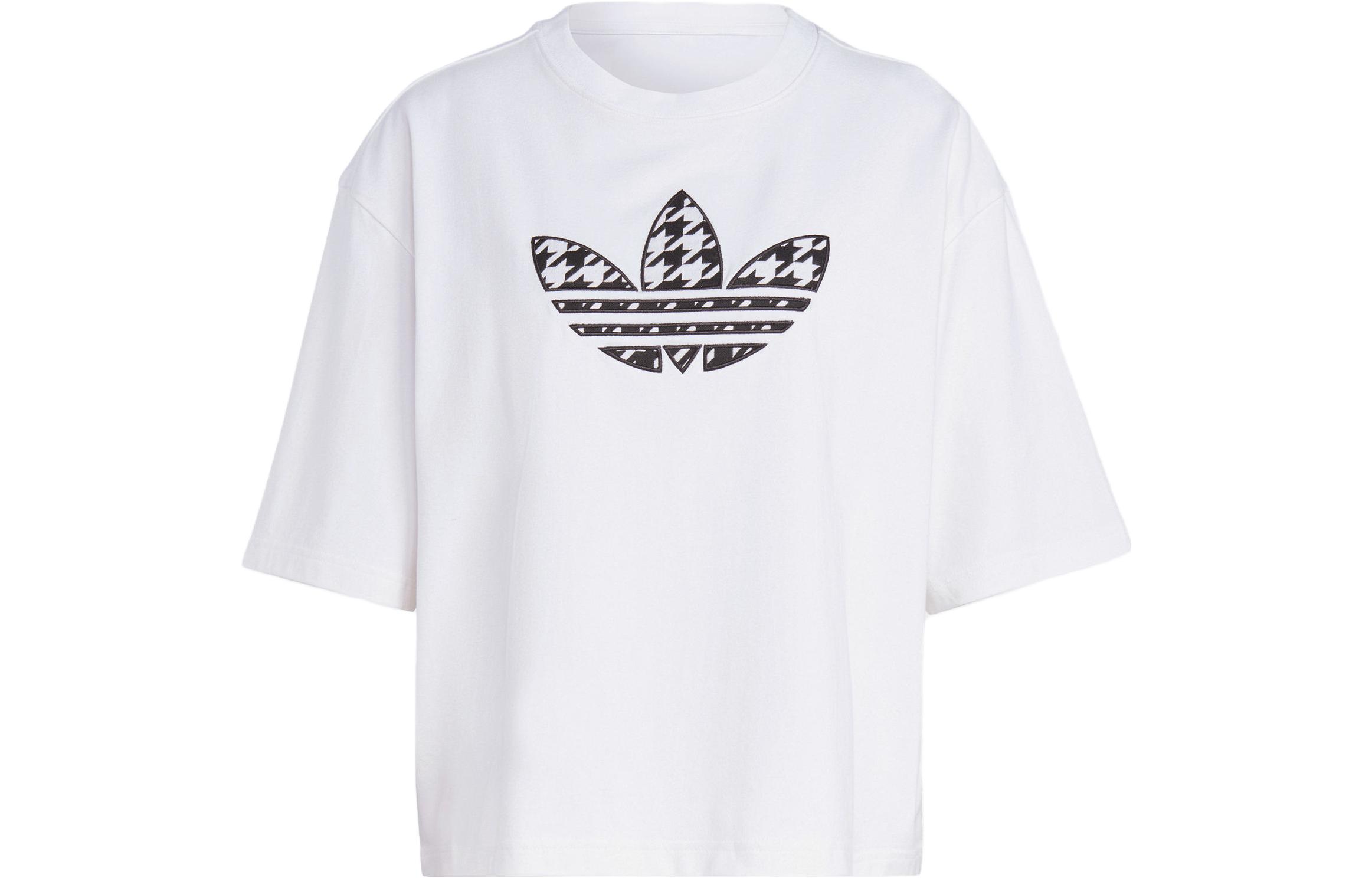 adidas originals Houndstooth Trefoil Infill Women s T-Shirt White IC5144 XL