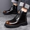 New Thick Soles To Help Men High Top Leather Shoes Increase Comfortable Breathable Increase Factory Wholesale