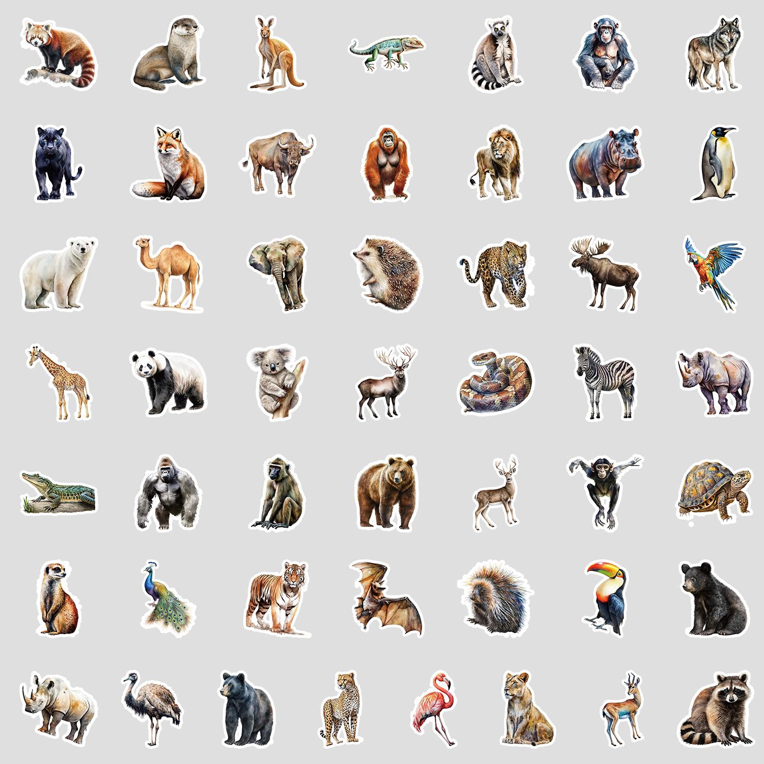 

50 Милых Граффити-наклеек с Африканскими Животными для Кружек для Воды, Багажа, Водонепроницаемые Декоративные Наклейки, Креативные Наклейки с Животными