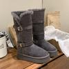 Long Snow Boots Women's Winter New Fluffy Plush Thickened Warm Outer Thick-soled Cotton Boots