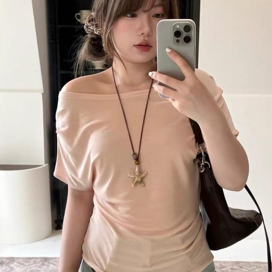 Summer vacation style starfish pendant necklace women's sweet and cute beaded star sweater chain new versatile accessories