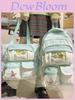 Nylon School Backpack For Girls With Polka Dot Pattern And Padded Shoulder Straps For Campus Use