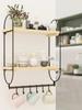 Wooden Kitchen Shelf 6 Hooks Cup Hanger Coffee Cup Mug Hanger Organizer and Storage