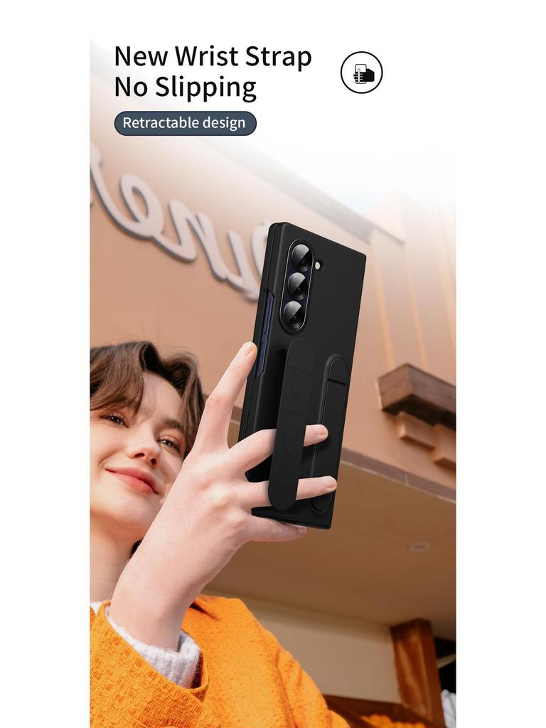 Samsung Galaxy Z Fold 7 Case with Vertical Wrist Strap & Stand - Full Coverage, Anti-drop Protection