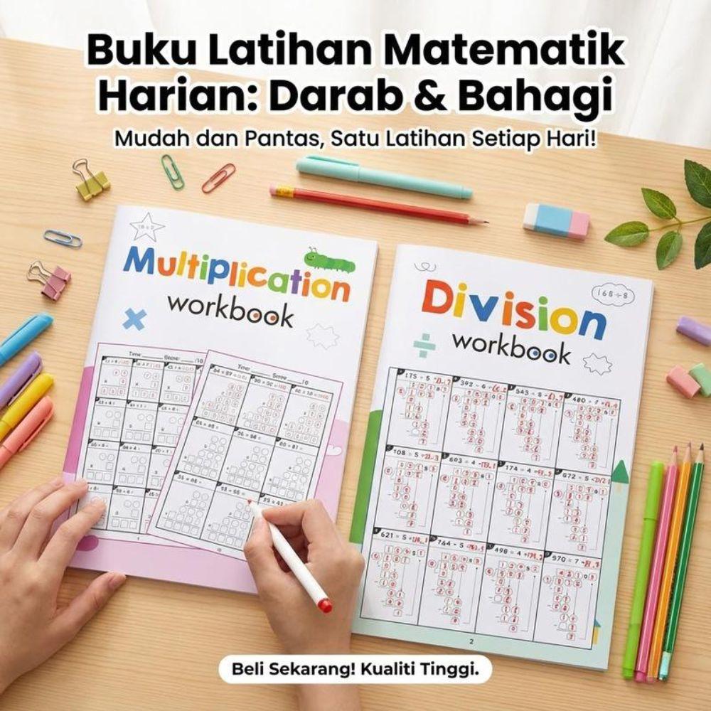 Multiplication and Division Math Improvement Exercises Notebook Daily Practice  Early Learning