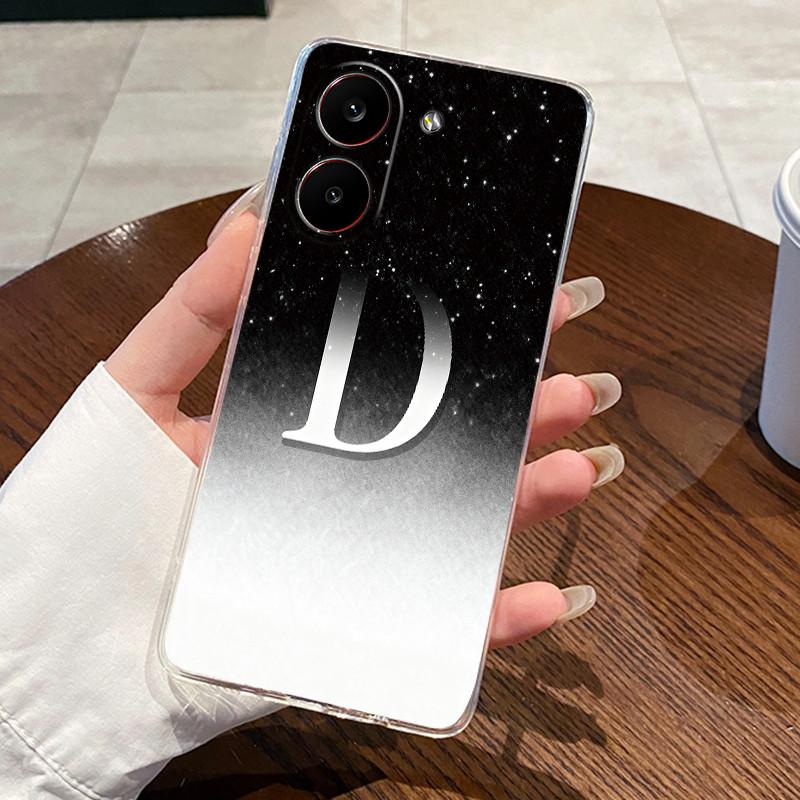 Couple Phone Case For Xiaomi Redmi Turbo 5 /Xiaomi Poco X8 Pro 5G Lucky Letter Flower Pattern Clear TPU Anti-scratch Soft Casing