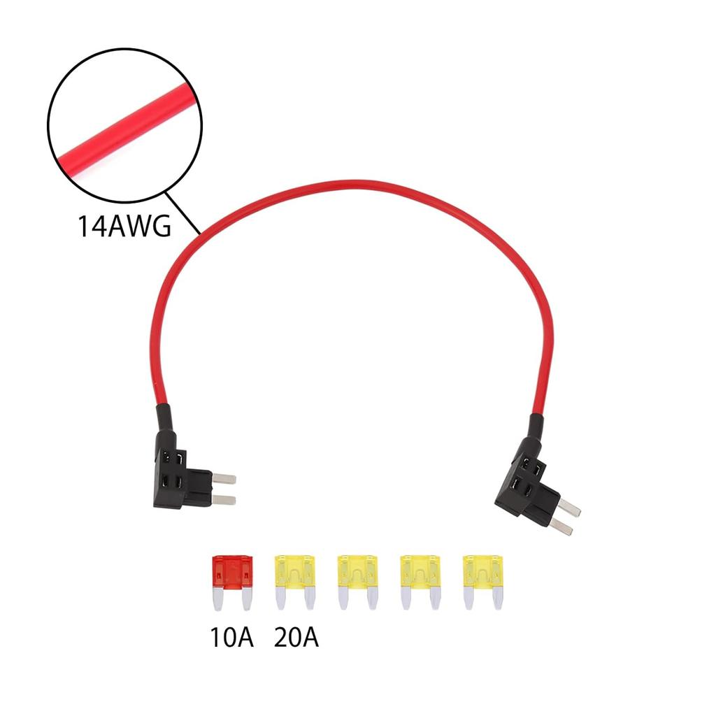 Fuse Adapter Fuse Holder TIPM Bypass Cable(14awg Wire/20 Amp), Repair Fuel Pump Relay Bypass Cable.Fit for 2007-2016 Chrysler Dodge Jeep VW.