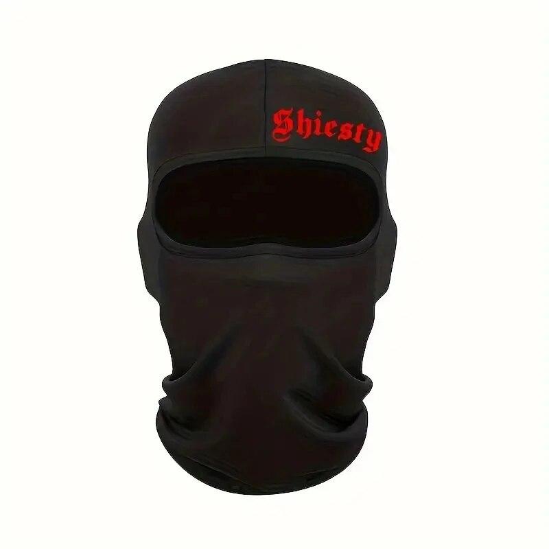 

1PC Gothic Letter Printed Ski Mask Hip Hop Unisex Balaclava Elastic Breathable Neck Gaiter UV Protection Sunscreen Face Mask