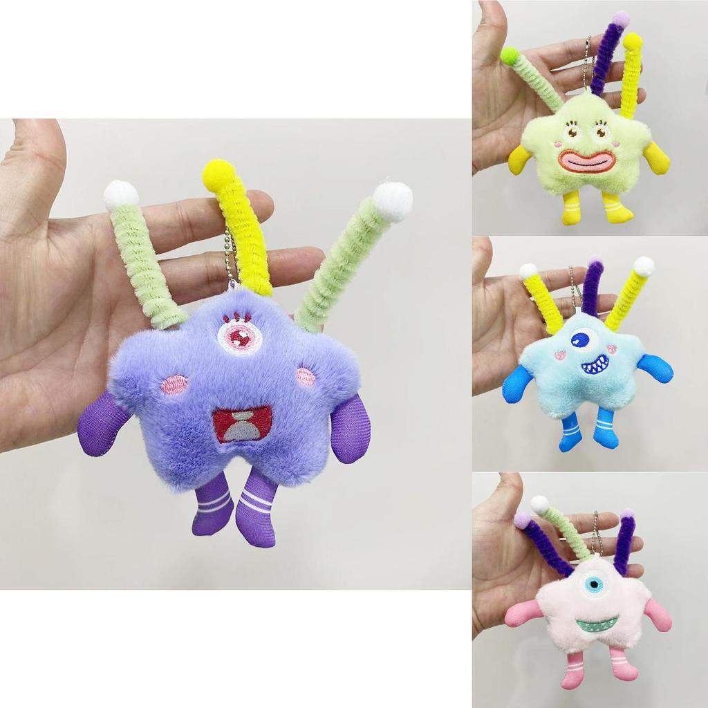 Charming Plush Keychain Toy Eye-catching Monster Design In Vibrant Colorful Options