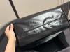 YL Hortense Hobo Top Layer Cowhide Black Gold Tote: Retro, Luxurious Genuine Leather Shoulder Bag