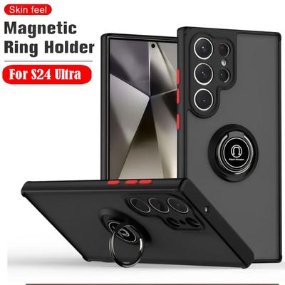 Husa de telefon cu suport magnetic mat pentru inel pentru Samsung Galaxy S24 S23 S22 S21 S20 Fe S10 Note 20 Ultra 10 Plus Husa rezistenta la socuri
